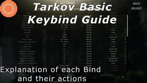 best keybinds for escape from tarkov